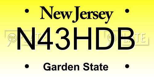 N43HDB New Jersey License Plate