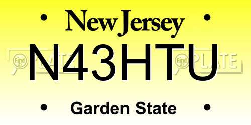N43HTU New Jersey License Plate