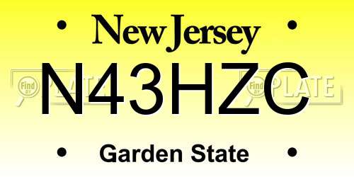 N43HZC New Jersey License Plate