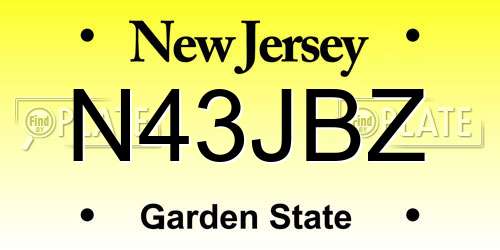 N43JBZ New Jersey License Plate