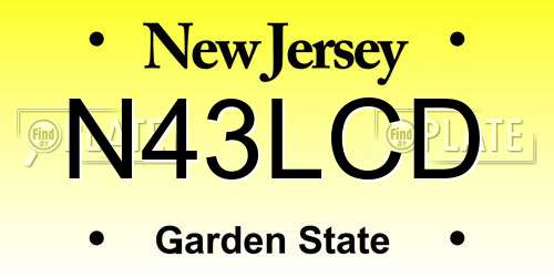 N43LCD New Jersey License Plate
