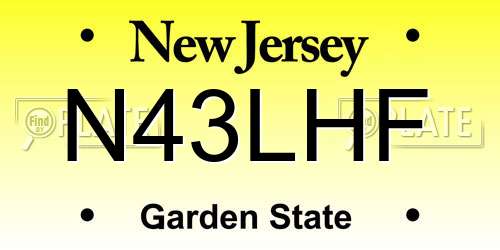 N43LHF New Jersey License Plate