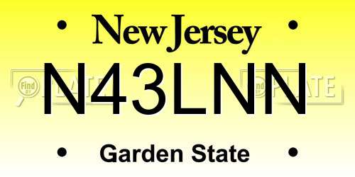 N43LNN New Jersey License Plate