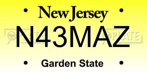 N43MAZ New Jersey License Plate