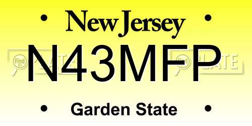 N43MFP New Jersey License Plate