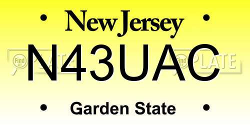 N43UAC New Jersey License Plate
