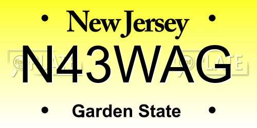 N43WAG New Jersey License Plate