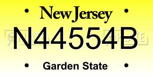 N44554B New Jersey License Plate