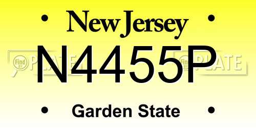 N4455P New Jersey License Plate