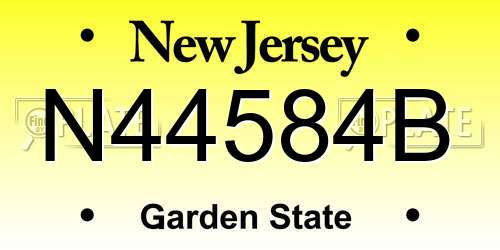 N44584B New Jersey License Plate