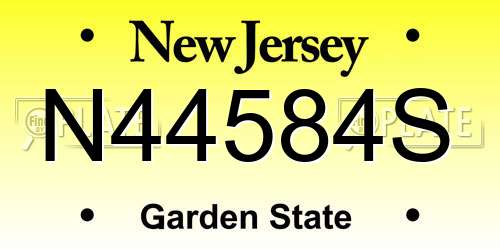 N44584S New Jersey License Plate