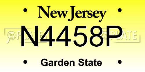 N4458P New Jersey License Plate