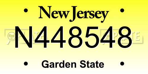 N448548 New Jersey License Plate
