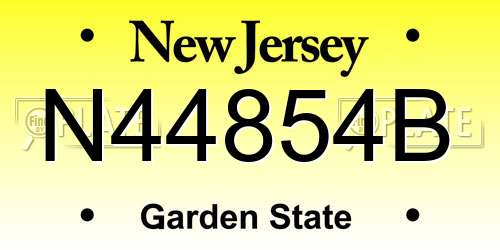 N44854B New Jersey License Plate