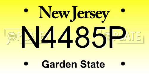 N4485P New Jersey License Plate