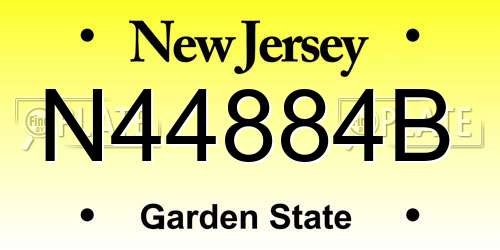 N44884B New Jersey License Plate