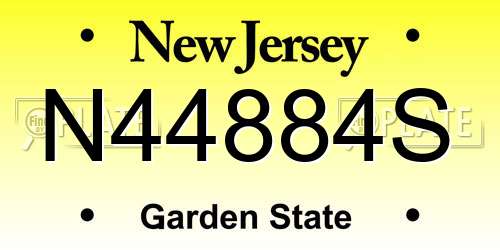 N44884S New Jersey License Plate