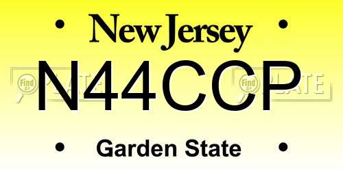 N44CCP New Jersey License Plate