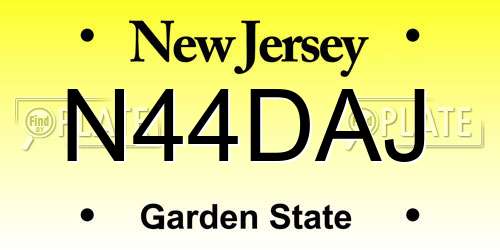 N44DAJ New Jersey License Plate