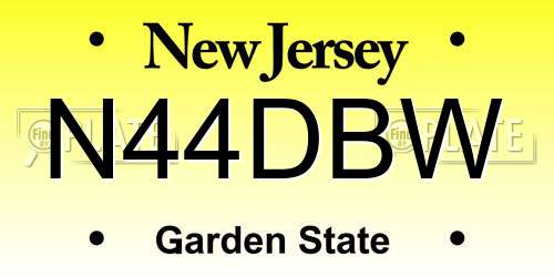 N44DBW New Jersey License Plate