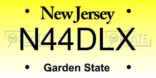 N44DLX New Jersey License Plate