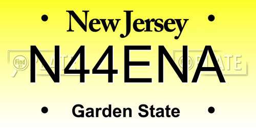 N44ENA New Jersey License Plate