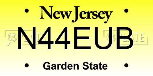 N44EUB New Jersey License Plate