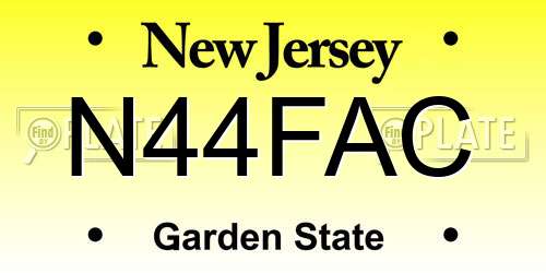 N44FAC New Jersey License Plate