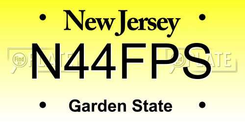 N44FPS New Jersey License Plate