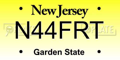 N44FRT New Jersey License Plate