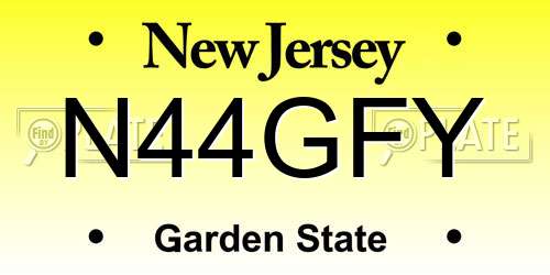 N44GFY New Jersey License Plate