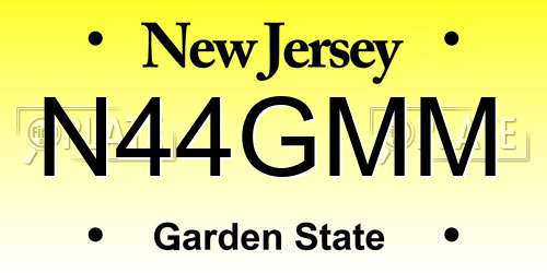 N44GMM New Jersey License Plate