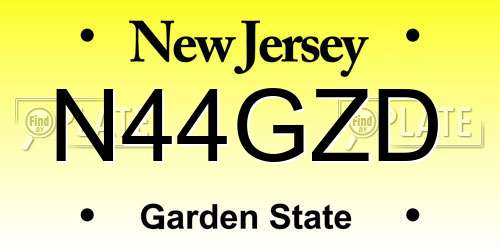 N44GZD New Jersey License Plate