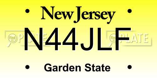 N44JLF New Jersey License Plate