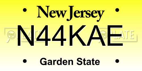 N44KAE New Jersey License Plate