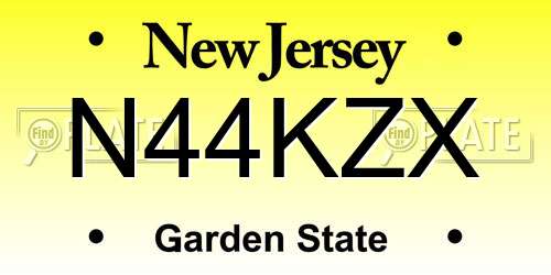 N44KZX New Jersey License Plate