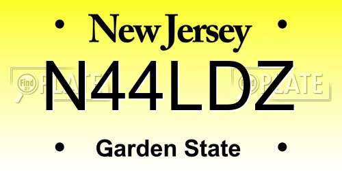 N44LDZ New Jersey License Plate