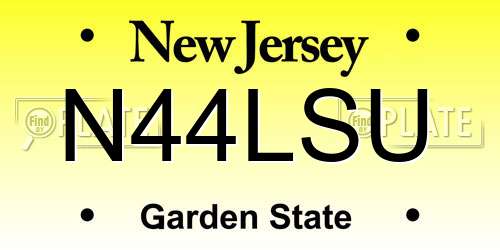 N44LSU New Jersey License Plate