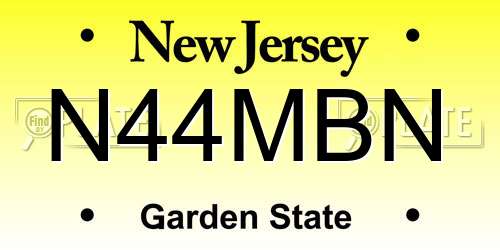 N44MBN New Jersey License Plate