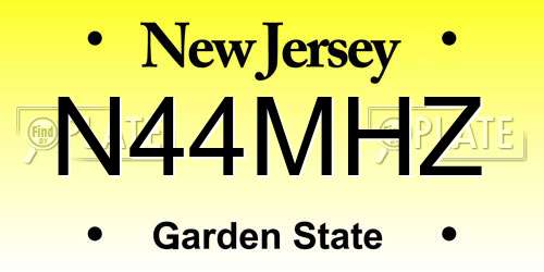 N44MHZ New Jersey License Plate