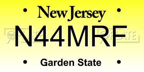 N44MRF New Jersey License Plate
