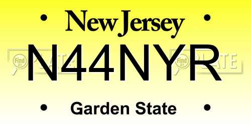 N44NYR New Jersey License Plate