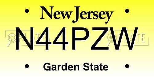N44PZW New Jersey License Plate