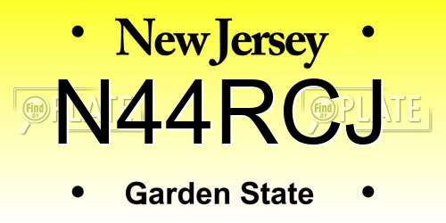 N44RCJ New Jersey License Plate