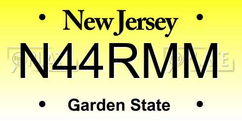 N44RMM New Jersey License Plate