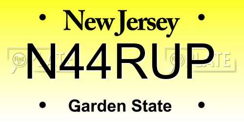 N44RUP New Jersey License Plate