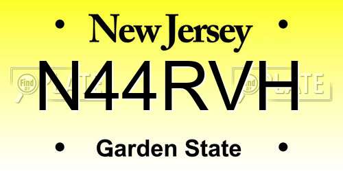 N44RVH New Jersey License Plate
