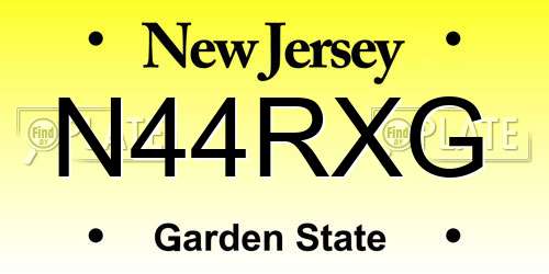 N44RXG New Jersey License Plate