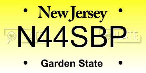 N44SBP New Jersey License Plate