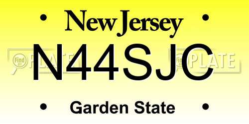 N44SJC New Jersey License Plate
